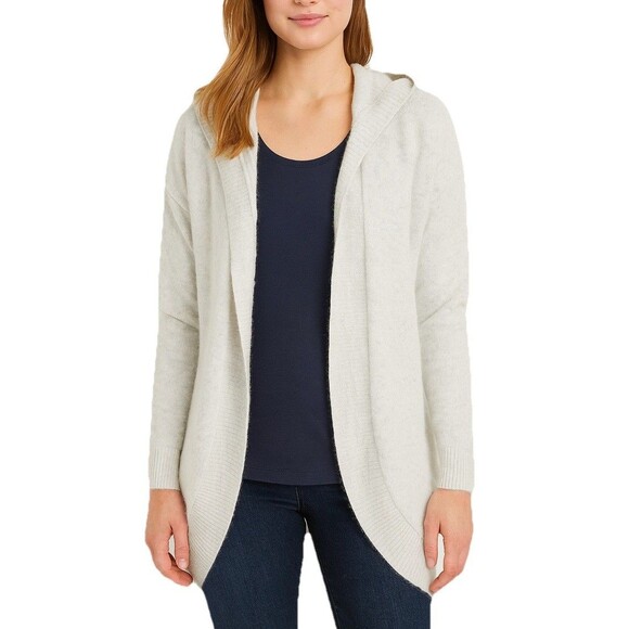 Gap Body Angora Blend  Light Gray Open Front Cardigan Size Medium  Cozy Lounge - Picture 1 of 7